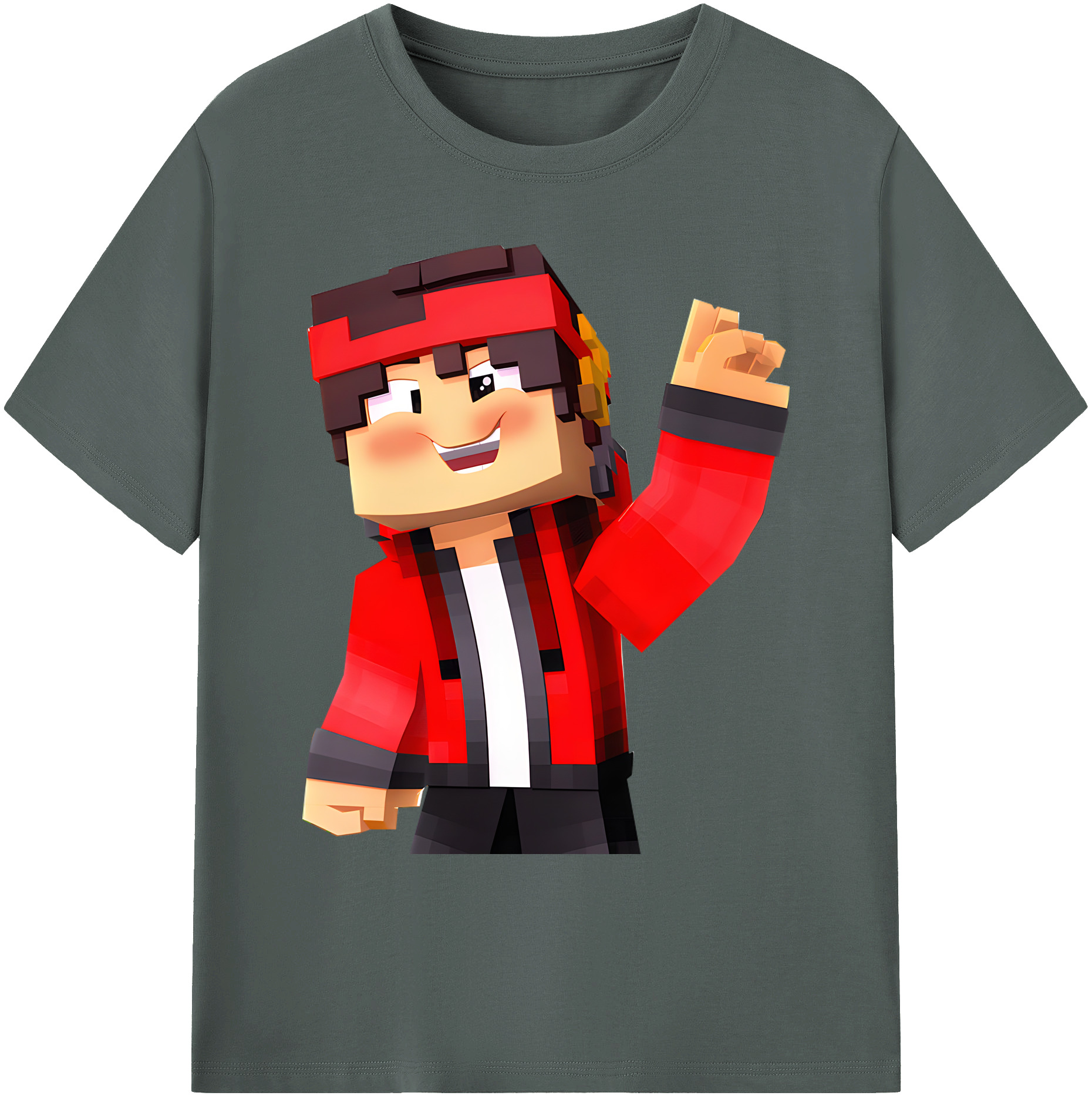 （画像用） マインクラフト ブロックの世界 Minecraft MC Block world 綿100％ メンズ半袖Tシャツ｜肌触りやわらか＆通気性